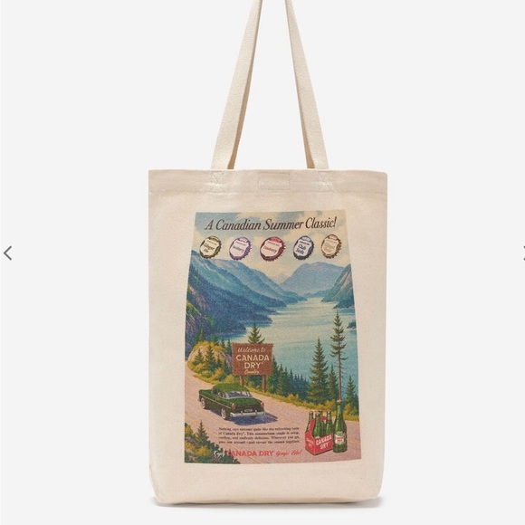 Vintage 🇨🇦  Canada Dry X Roots Style Canvas Tote Bag limited Edition NWT - Picture 1 of 4